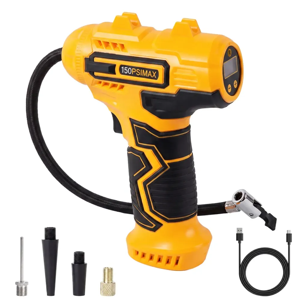 Traderight Cordless Tyre Inflator Air Car Compressor Pump LCD Digital Handheld