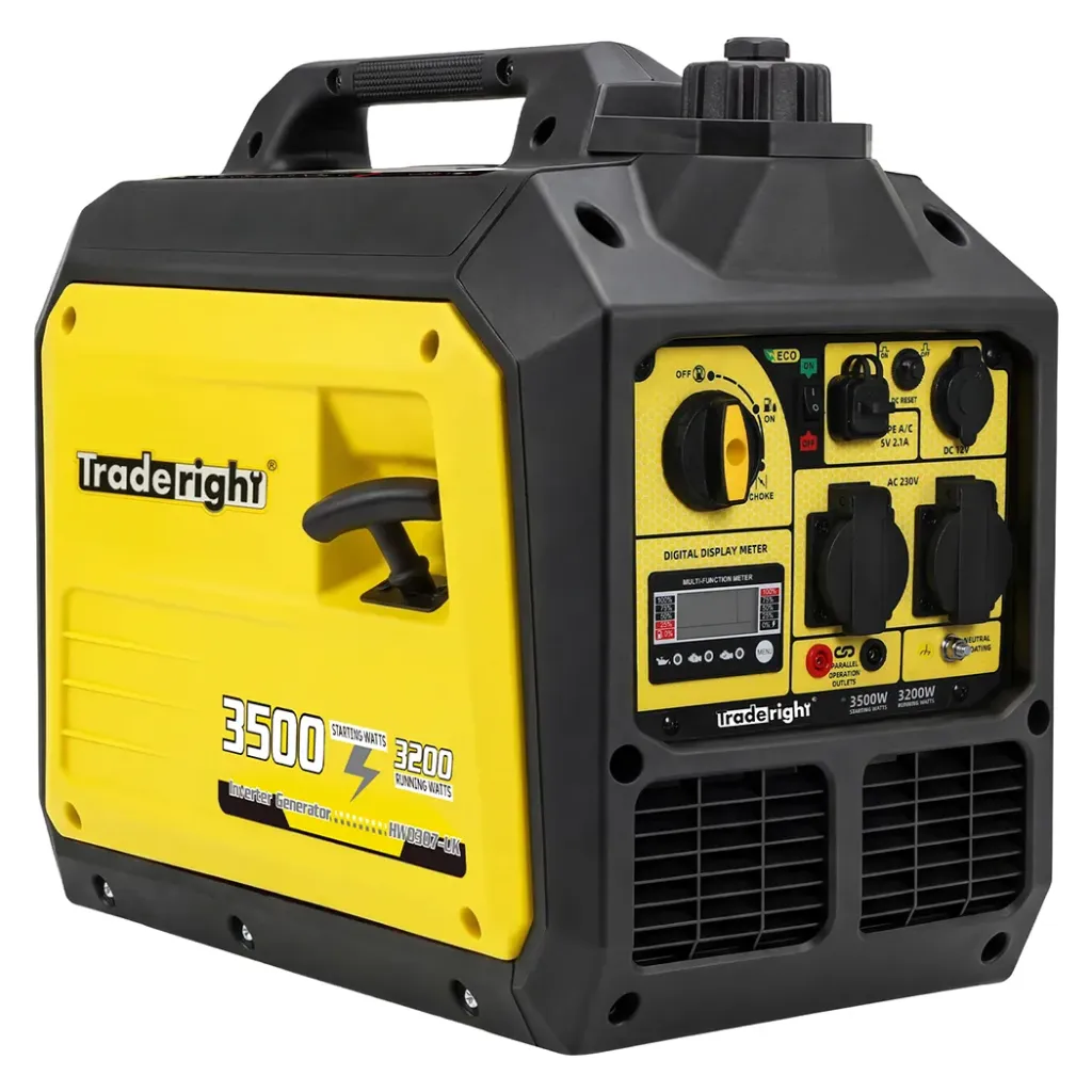 Traderight 3500W Petrol Inverter Generator Portable Silent Pure Sine Wave Power