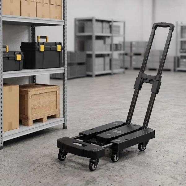 Giantz Folding Hand Truck Platform Trolley Foldable Dolly Cart 200kg Load Black