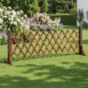 Gardeon Garden Fences Expandable Wooden Trellis Fence Plant Frame 160cm Brown