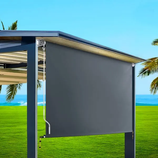 Instahut 2.7X2.5M Outdoor Blinds Awning Roll Down Canopy Retractable Outdoor Blinds Window Shade Grey