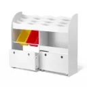 Keezi 3 Tiers Kids Bookshelf Storage Children Bookcase Toy Box Organiser Display White