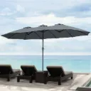 Centra 4.5M Double-sided Patio Umbrella Outdoor Umbrella Base Stand Grey