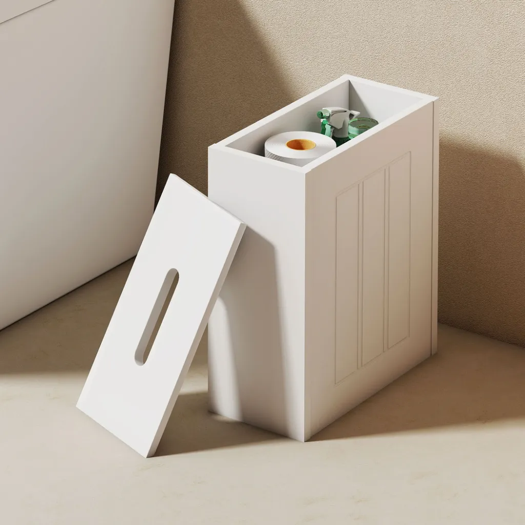 Levede Bathroom Storage Box Lid Slim Toilet Paper Storage Organiser Container