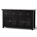 Artiss Buffet Sideboard Storage Cabinet Kitchen Cupboard Clear Door Drawer Black