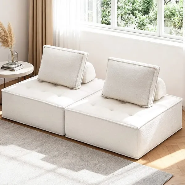 Artiss 2 Floor Sofa Lounge Chair with Pillow