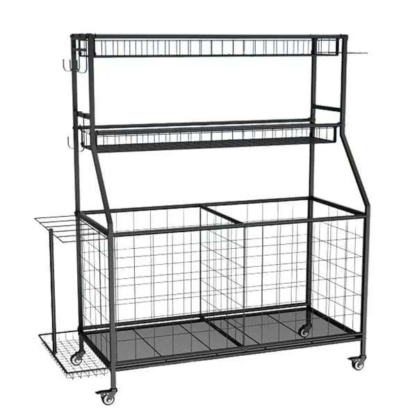 Social Hike Sports Equipment Storage Organiser and Side Rack Garage Trolley