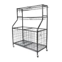 Social Hike Sports Equipment Storage Organiser Trolley on Wheels - Garage Basket