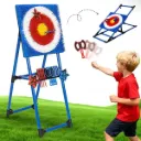 Axe Throwing Bristle Target Set with 8 Throwing Safety Axes and Ninja Stars Flexible Stand for Kids Adults and Family