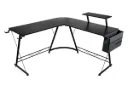 L Shaped Computer Gaming Desk PC Laptop Workstation Home Office Black