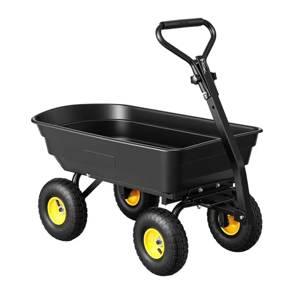 Gardeon Garden Cart Dump Utility Wagon 270kg 2in1 Handle Tractor Trolley 110L with 10in Tyres