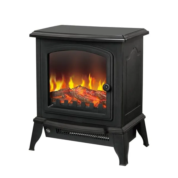 Electric 1000W to 2000W Fireplace Heater with Realistic Log Flame Display
