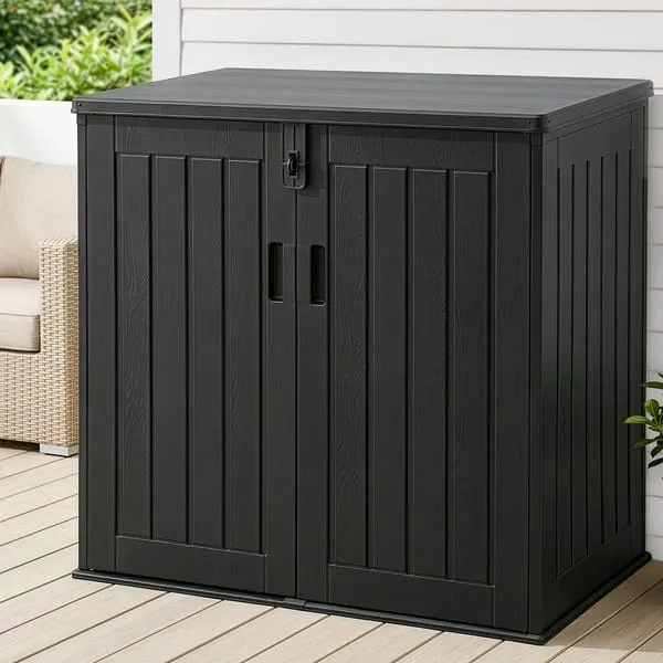 Gardeon Outdoor Storage Box 775L Container Lockable Cabinet Tool Organizer Shed Black