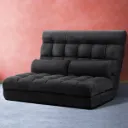 Artiss Sofa Bed 2-seater Charcoal Suede