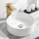 Cefito Bathroom Basin Vanity Sink Vessel Ceramic White Round Countertop 36cm