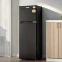 Devanti 122L Two Door Bar Fridge Mini Fridge with Freezer Black