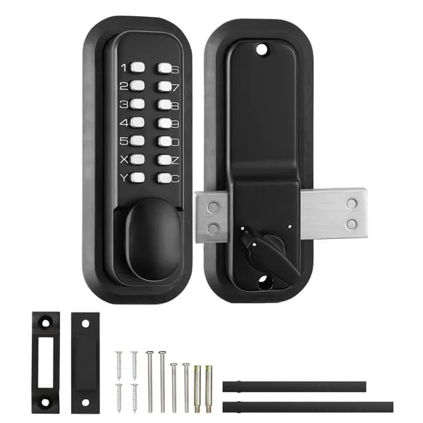 Mechanical Keyless Entry Door Lock, 14 Digit Keypad, Water-proof Zinc Alloy