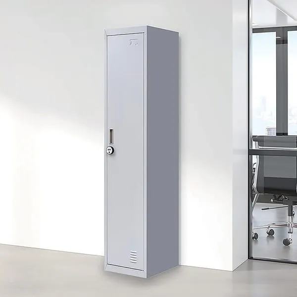One-Door Office Gym Shed Clothing Locker Cabinet (light grey)