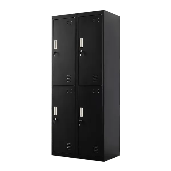 Four-Door Office Gym Shed Storage Locker (Black)
