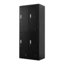 Four-Door Office Gym Shed Storage Locker (Black)