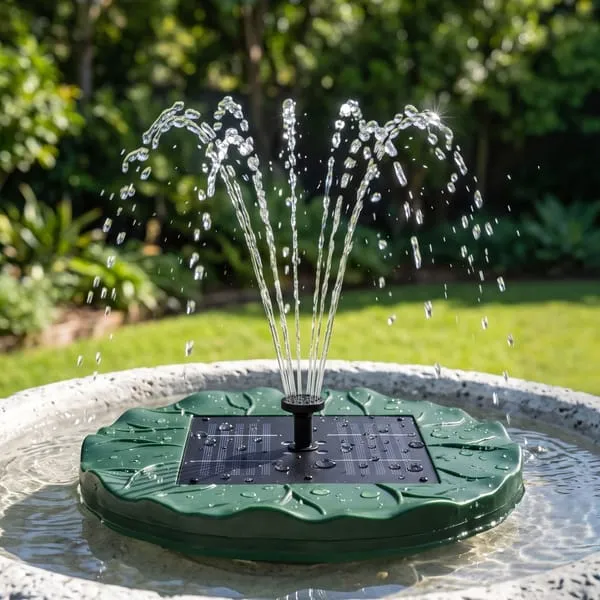 Gardeon Solar Fountain Pumps Bird Bath Floating Lotus Desig Water Feature 31cm