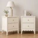 Artiss 2x Bedside Table 2 Drawers Bedroom Storage Nightstand White