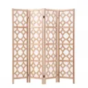 Artiss 4 Panel Room Divider Folding Privacy Screen Wooden Partition Geometric Freestanding Separator Natural 170cm
