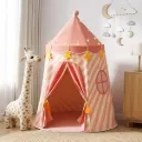 Keezi Kids Play Tent with Star Lights and Window Carry Bag 116cmx153cm Playhouse