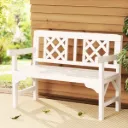 Gardeon Outdoor Garden Bench Wooden Chair 2 Seat Patio Furniture Lounge White