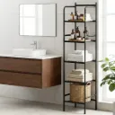 Artiss 5 Tier Floor Standing Corner Shower Caddy Bathroom Organizer Black