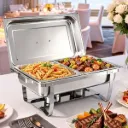 5-Star Chef Chafing Dish 8L 2-Pan Buffet Warmer Food Warmer Catering Server