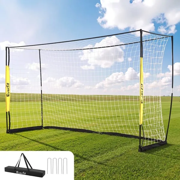 Everfit Portable Soccer Goal Net Fibreglass Polyester 12x6ft