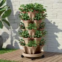 Green Fingers Garden Bed 5 Tier Vertical Garden Stackable Planters Tan
