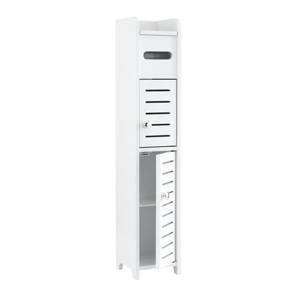 Artiss Bathroom Storage Cabinet 3-Tier Slim Toilet Paper Holder Organizer White