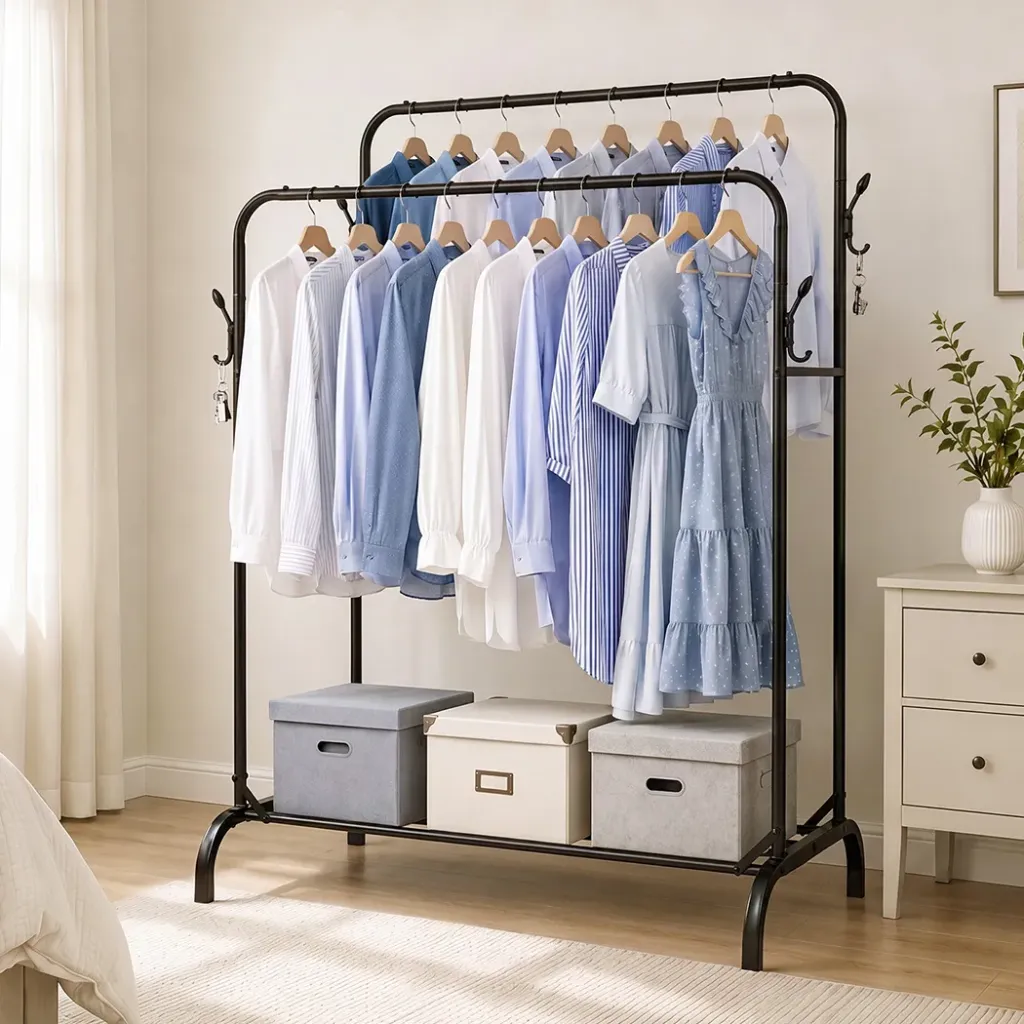 Levede Clothes Rack Heavy Duty Garment Rack Carbon Steel 95kg Black