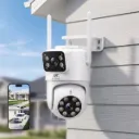 UL-Tech Wireless Security Camera Outdoor Indoor, 2.5K Dual Lens Pan Tilt, 4MP (2×2MP) IP Camera, Motion Detection, Auto-Tracking