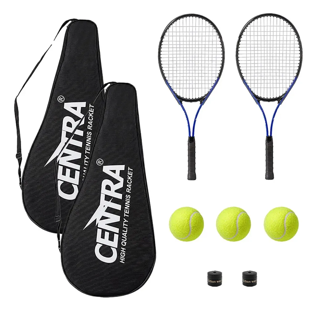 Centra 9Pcs Tennis Racket  Set Lightweight Racquet Balls Carry Bag Overgrips