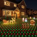 Jingle Jollys Christmas Lights 6x4m Christmas Net Lights 1000LED Red Green Festive Lighting