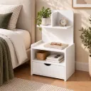 Artiss Bedside Table 1 Drawer with Shelves - EVERMORE White