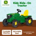 John Deere Kids Pedal Ride On Tractor Extra Large Chain Driven Toy Adjustable Seat RT601066