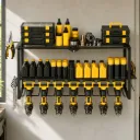 Levede Garage Storage Organiser 3 Tier Wall Mounted Power Tool Rack Metal Black