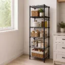 Levede Storage Shelves 6 Tier Carbon Steel Wire Rack Shelving Unit Kitchen Black