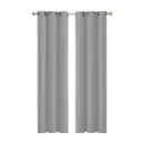 2x Blockout Curtains Panels 3 Layers Grey