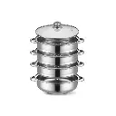 4 Tier Stainless Steel Steamer Meat Vegetable Cooking Steam Hot Pot Kitchen Tool