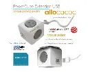 Allocacoc PowerCube Extended USB Powerboard 4-Outlets 2 USB Ports Grey-White 1.5m