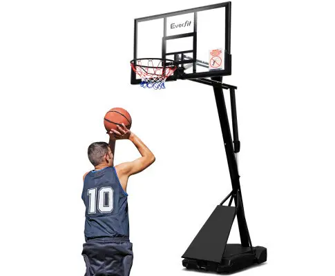 Everfit Pro Portable Basketball Stand System Ring Hoop Net Height Adjustable 3.05M Black