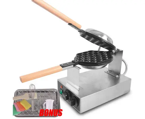 Commercial Electric Egg Puff Bubble Cake Waffle Egg Maker Machine Nonstick