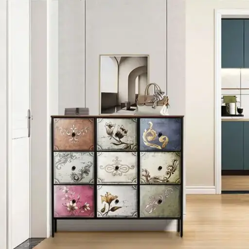 Levede Chest of 9 Drawers Storage Cabinet Tower Retro Dresser Vintage Tallboy