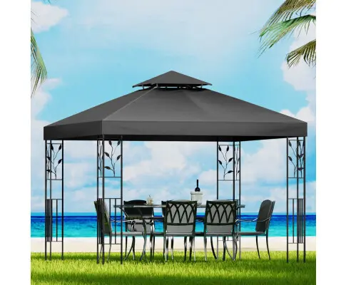 Instahut Gazebo 3x3m Party Marquee Outdoor Wedding Event Tent Iron Art Canopy