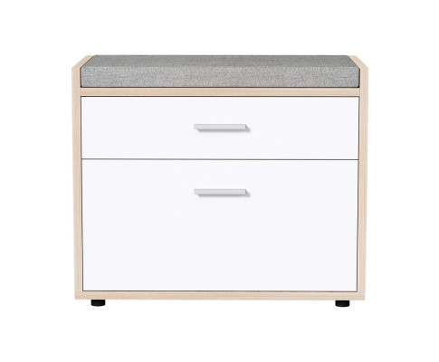Artiss Shoe Cabinet Bench Shoes Storage Organiser Rack Fabric Seat Wooden Cupboard Up to 8 pairs